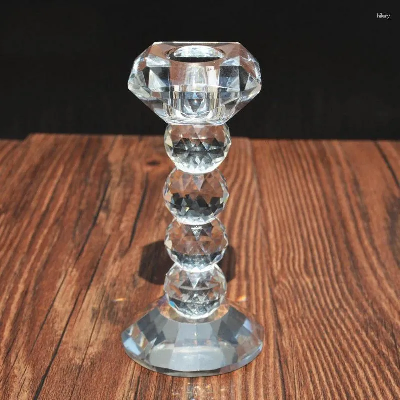 Candle Holders Handmade Crystal Ball Holder Glass Stand Candlelight Dinner Accessories Home Decor Wedding Party Gift