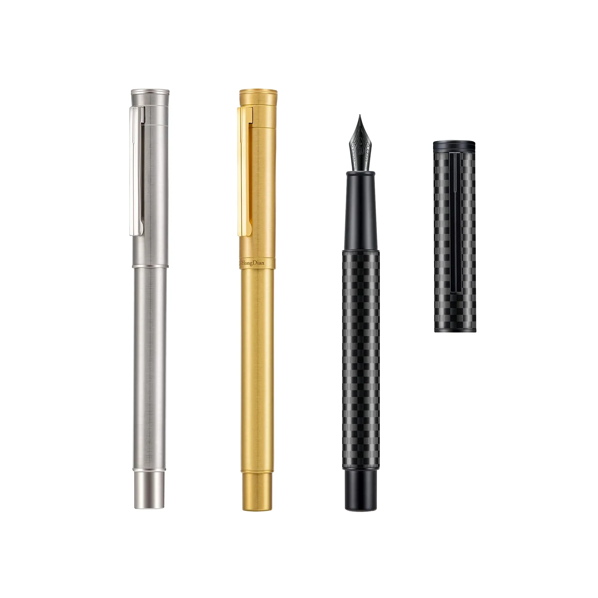 Pennor Hongdian 1861 Forest Fountain Pen EF/F/M/Bent Nib, Classic Carbon Fiber, Metal Smooth Writing Pen Set