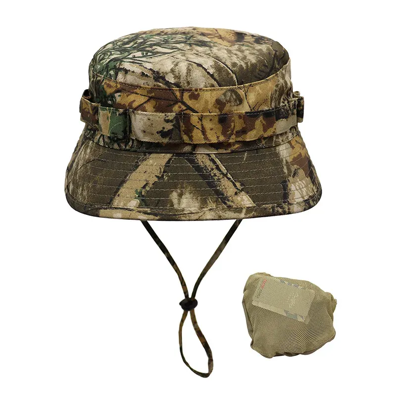 Hattar Summer Tactical Hat For Men's Camouflage Outdoor Camping Mountaineering Hat Sunscreen Foldbar Jungle Hunting Bucket Hat