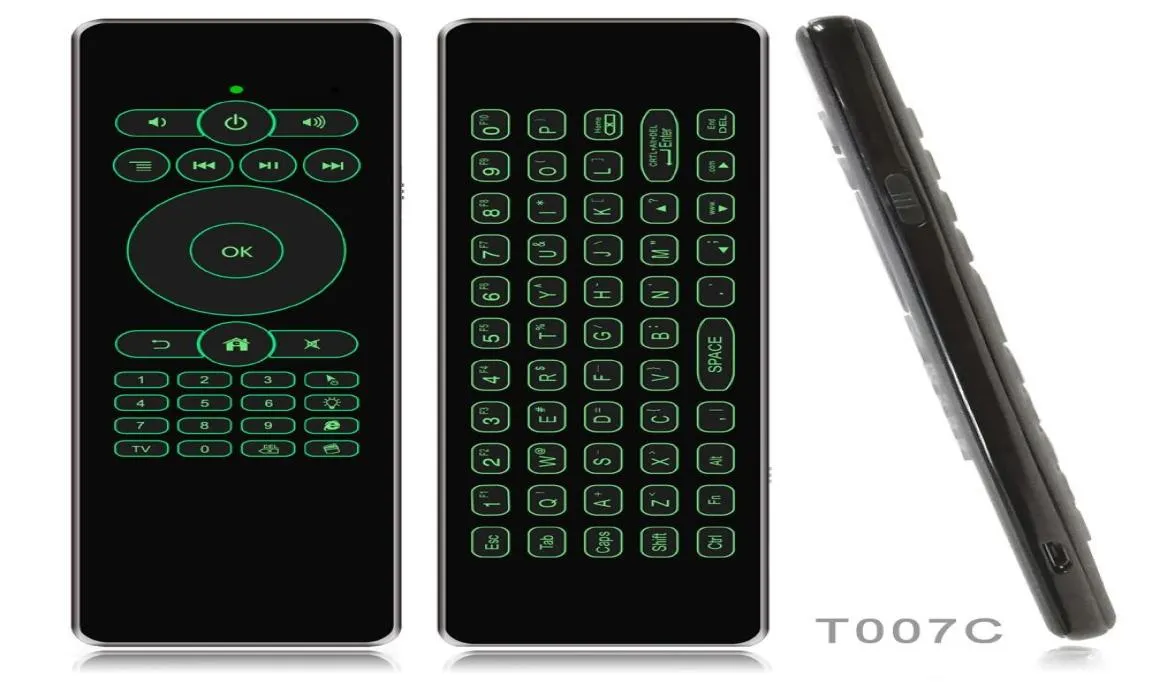 Podświetlenie myszy Air Ultrathin z MIC Voice Pilot Control 24G IR Uczenie się bezprzewodowa klawiatura T007 dla Android TV Box Mini 6773159