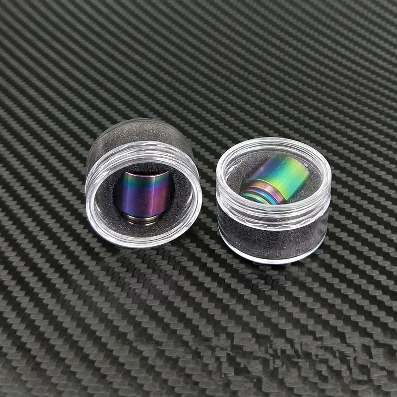 510 810 Thread Drip Tips Rainbow Color Stainless Steel SS Drip Tip for Wide Bore Mouthpiece TFV8 TF12 Prince Tank Bulb Glass DHL