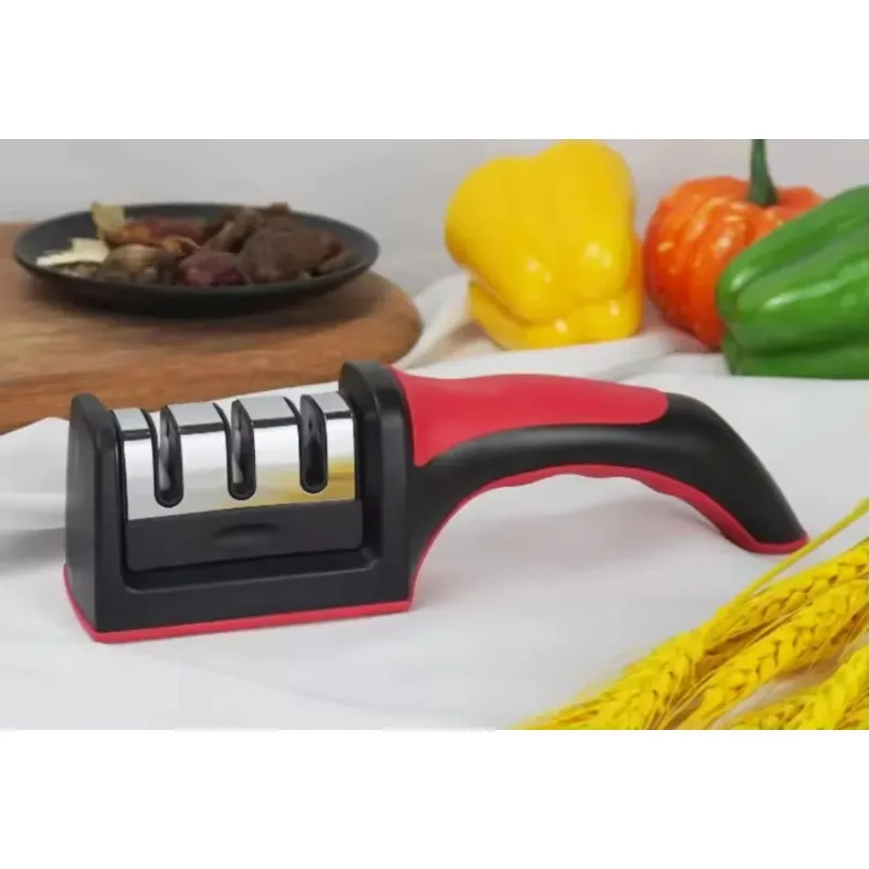 منزل Sharpener سريع المضيء الحجر الشحذ شحذ سكين المطبخ الأداة المطبخ الأداة المراوغة 3/4 مراحل