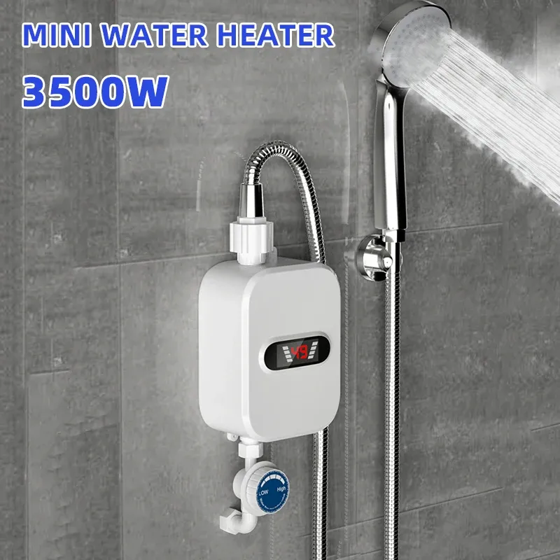 Heaters 110V/220V Instant Heat Electric Water Heater 3s Heating Bathroom Kitchen Tankless Water Heater Temperature Display with Shower