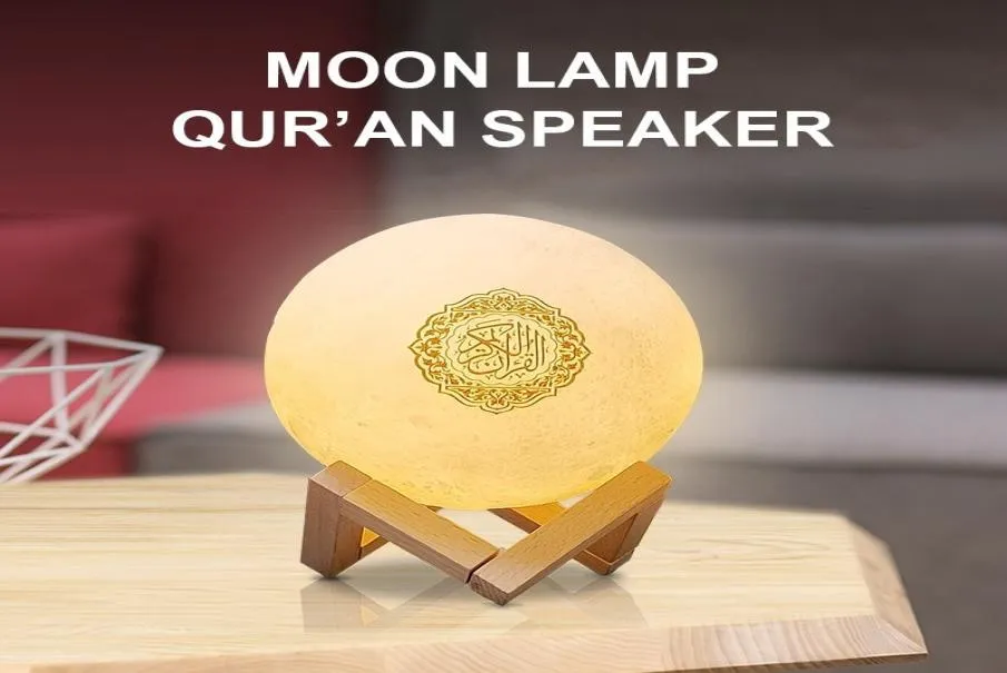 Moslim Koran Wireless Bluetooth -luidspreker afstandsbediening luidsprekers LED licht maanlamp maanlicht kleurrijk voor home4317014