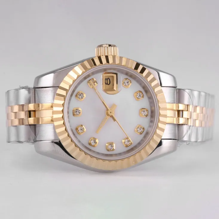 Herrklonklockor Automatisk rörelse Två ton diamantmarkering med mopp Dial Designer Luxury Watch med Diamond Mens Luxury Diamond Watch 1 1 Luxury Watch 36mm