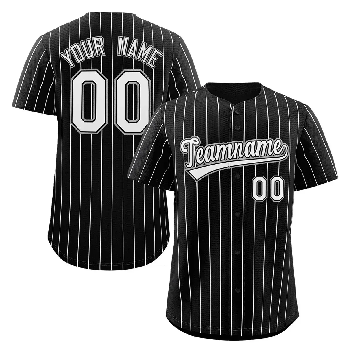 Anpassad Pinstripe Baseball Jersey -knapp ned skjorttryck eller personligt namnnummer för män/kvinnor/ungdomsbasebollagskläder 240412