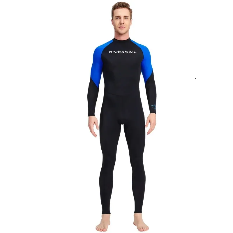 Yetişkin Sörf Wetsuit Erkekler Naylon Güneş Kafası Kumaş Mayo Dalış Takımı Tam Şnorkel Vücut Takımları 05mm 240409