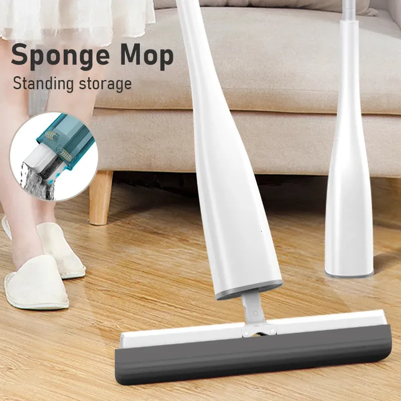 Squeeze Mop Sponge Absorberande fällbar badrumstvätt Stående med rengöringsvätska Hushållsgolvverktyg 240418