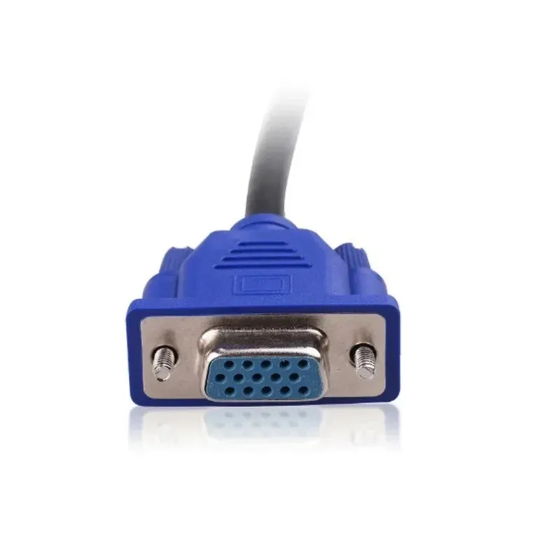 2024 VGA één punt Twee mannelijke naar vrouwelijke video-adapterkabel Hoge resolutie Display Adapter Adapter Adapter Cable 0,3 m Zwarte blauw- voor displayadapterkabel met hoge resolutie