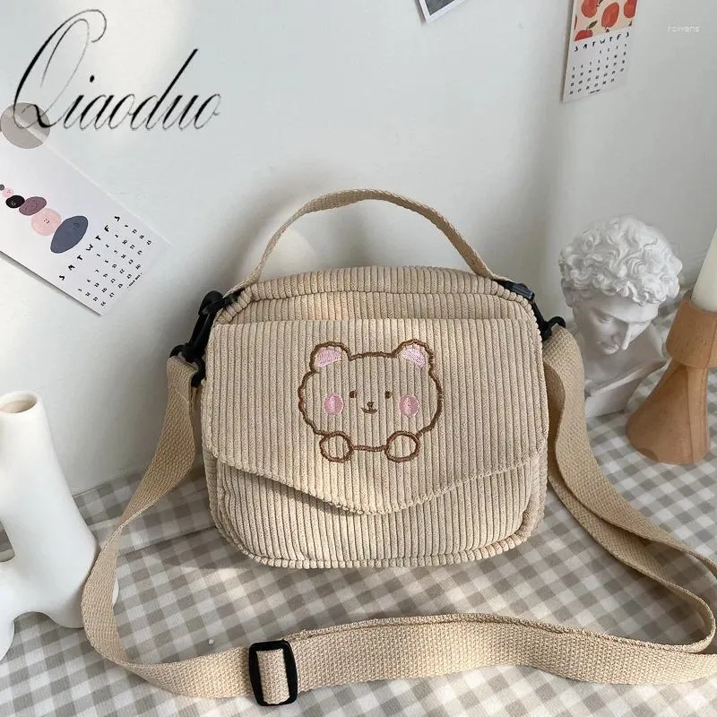 BAG Qiaoduo Women Canvas Zippy Preppy Student Tote Spalla Messenger Calcola Carina Carina da viaggio Carina