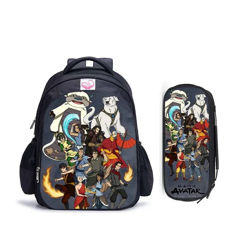 Plecaki 16 -calowe awatar Ostatnie plecak Airbender Bags School Bags Orthopaedic Backpack Teenager School Boys Dziewczyny podróżują plecaki