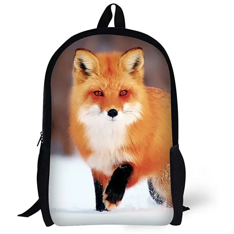 Sacs 16inch enfants sac à dos mignon animal 3d motif de renard pour l'âge de 615 ans garçons filles enfants sacs scolaires sacs de livre de livre d'étudiant sac