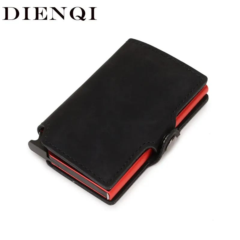 Holders DIENQI Rfid ID Credit Card Holder Anti Bank Card Pocket Protection Metal Pop Up Wallet Smart Business Creditcard Holder Case New