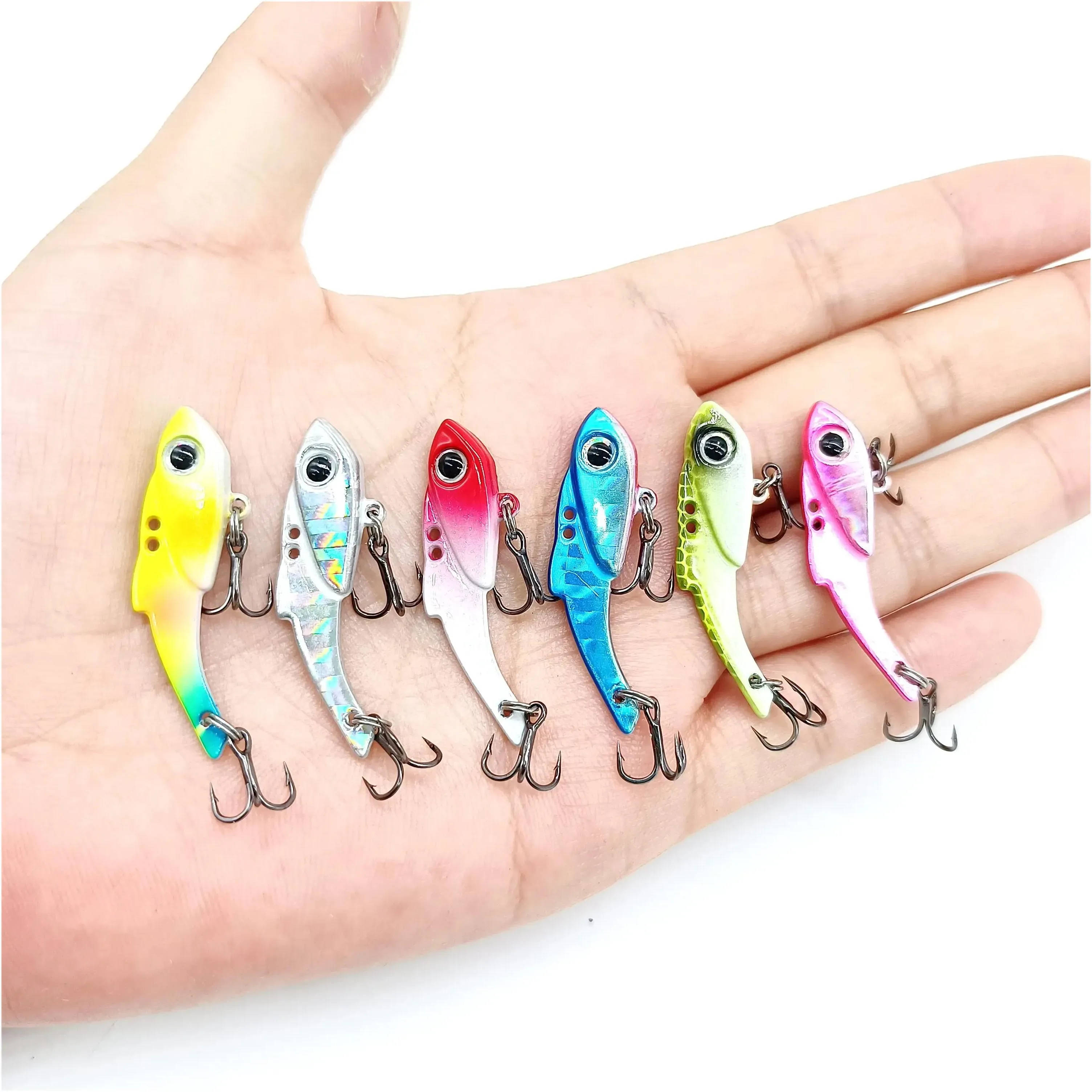 BAITS LURS HOFISH 6PCS / LOT MINI VIB Fishing Lure 3,5 g / 5g / 7g Artificial Hard Bait Pigleins Trout Sequins Trembing Wobbler Pesca Tackle Dr Dhoxp