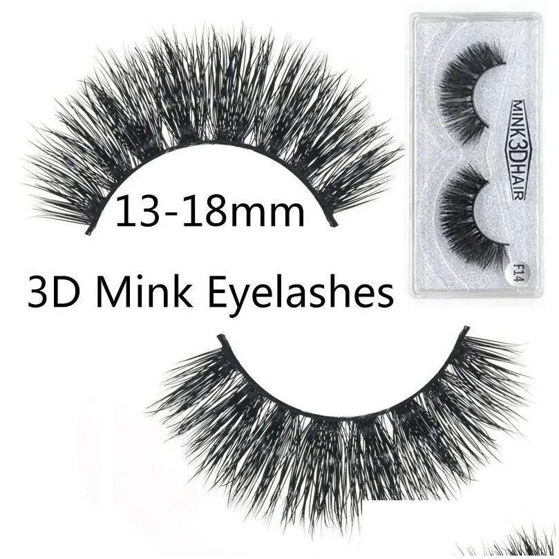 Faux cils 3d vison 13-15 mm CRISSCROSS ÉPARGNER Long Faux Faux Cils Extensions Eye Makeup Makeup Normal F Livraison de la série de la série F Otho5