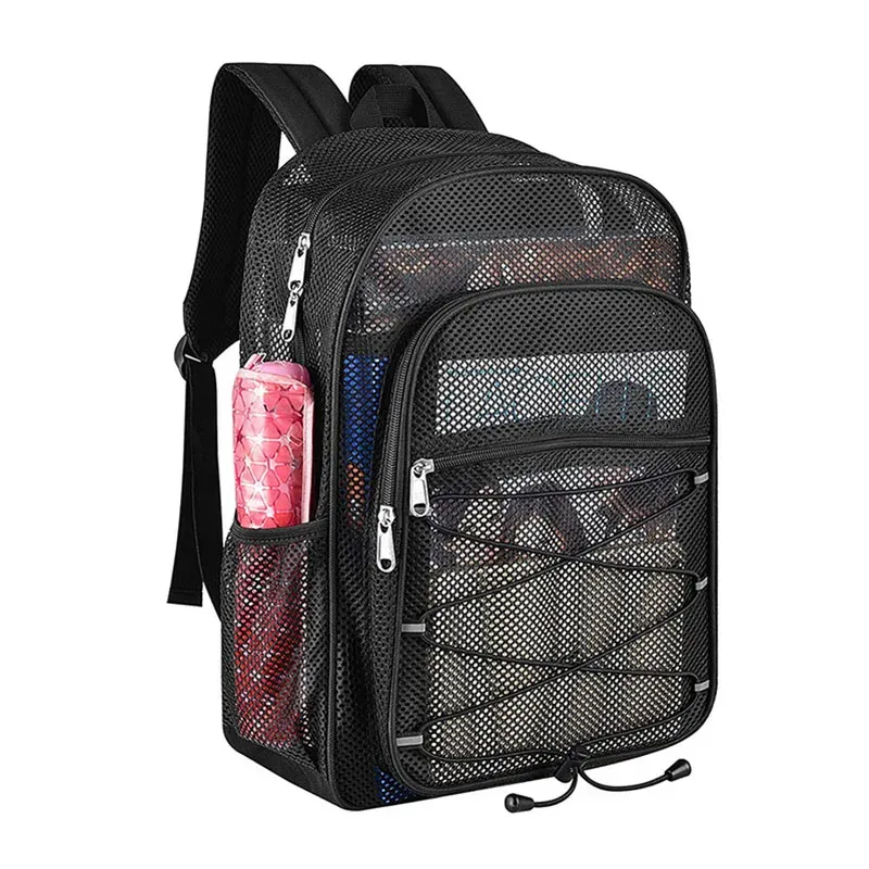 Backpacks Mesh Backpack Purse Comfortable Shoulder Strap Portable Gym Bags HighCapacity Multifunctional Wearresistant for Outdoor Sports