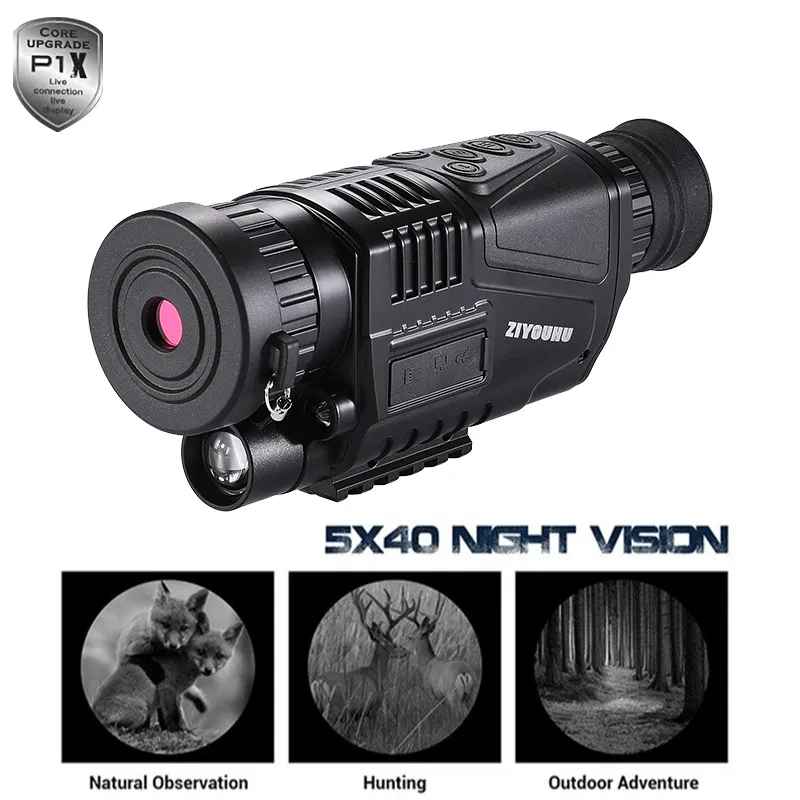 Cameras Amélioration du 5x40 Infrarouge IR 400m Digital Vision Night Vision monoculaire Scoutisme USB App Video DVR Record Camera for Hunting Outdoor