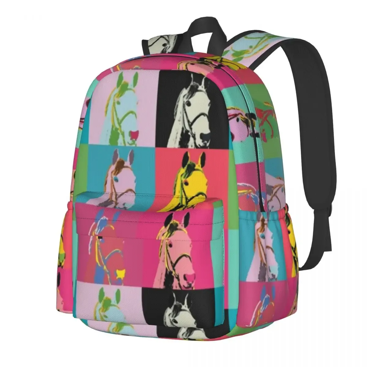 Backpacks Colorful Horse Art Backpack Male Lady's Secret Horses Racing Pattern Backpacks Elegant School Bags Trekking Colorful Rucksack