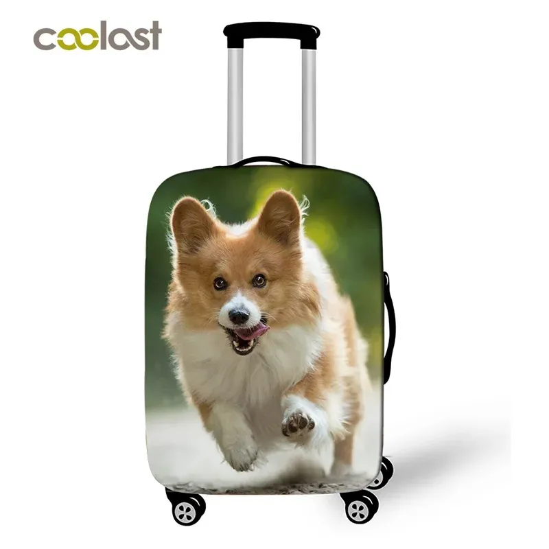 Accessories Lovely Corgi Dog Travel Luggage Protective Covers Women Cute bagages roulettes Girls Puppy Suitcase Covers Travel Accessories