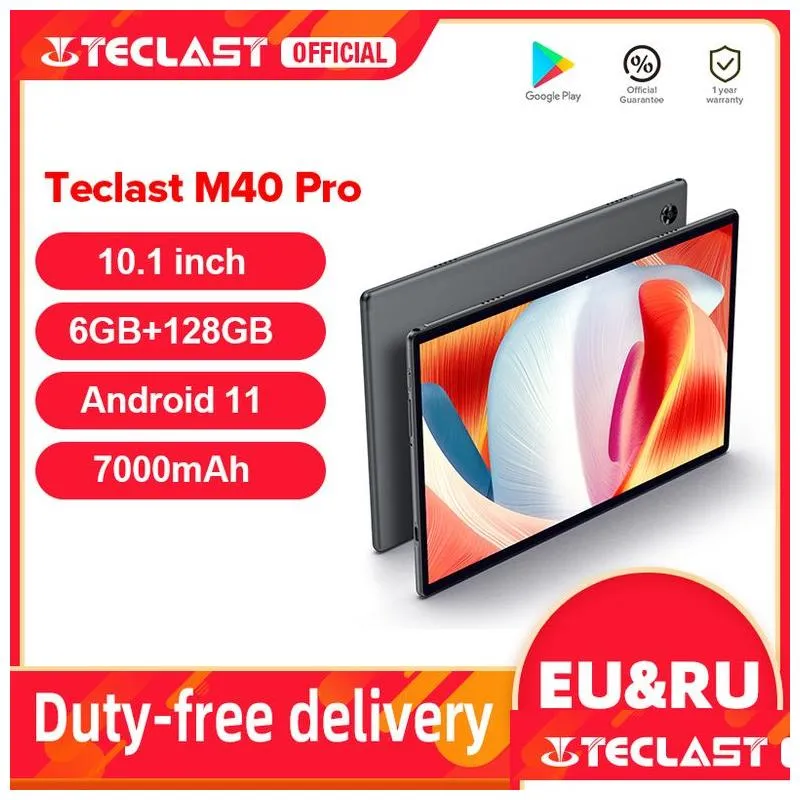 Tablet PC Teclast M40 Pro 10.1 1920x1200 6 GB RAM 128 GB ROM UNISOC T618 OCTA CORE Android 11 4G Network Dune WiFi Drop Delivery Compu DH4SK
