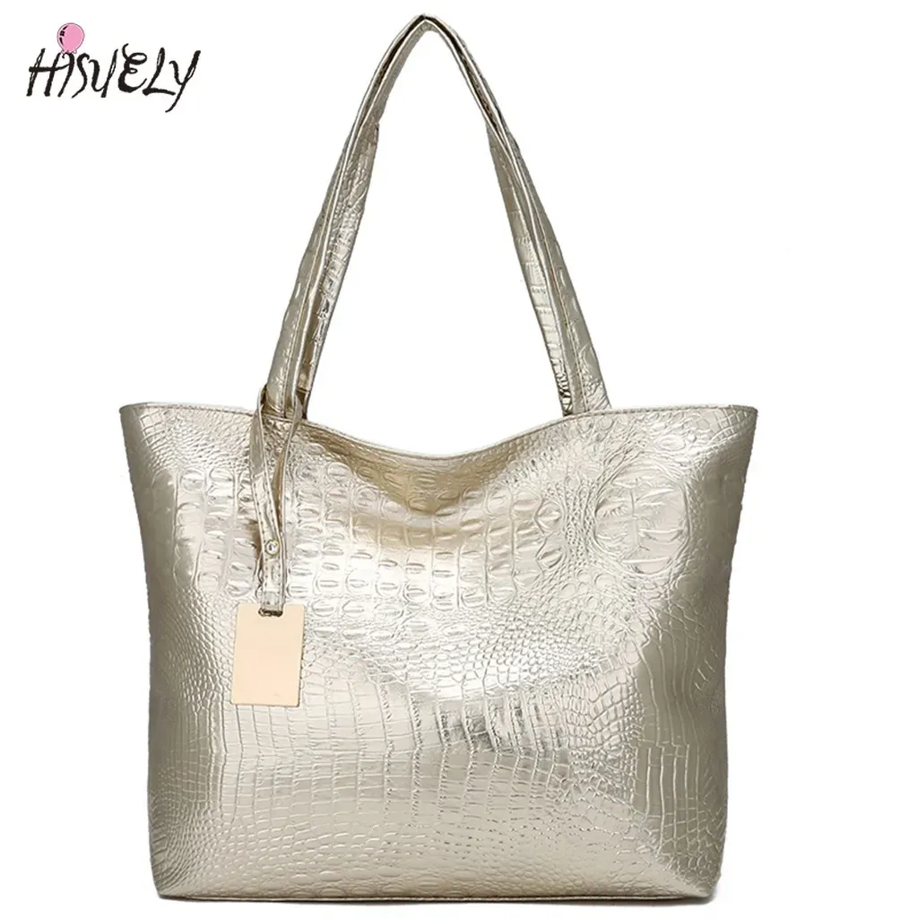 Bags New Women Handbag Laser Hologram Leather Shoulder Bag Lady Single Shopping Bags Large Capacity Casual Tote Bolsa Silver Xew