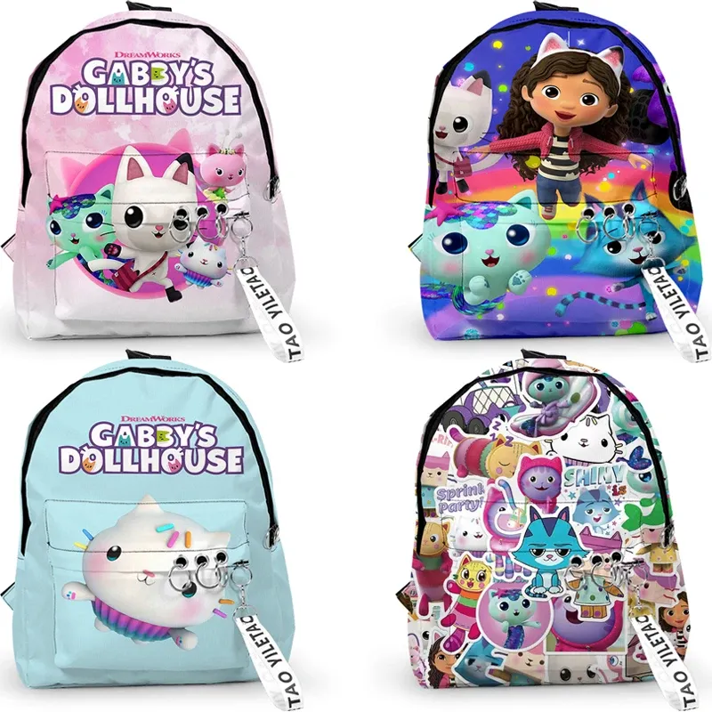 Zaini per bambini Gabby's Dollhouse Schoolbag Brackpacks New Girls Fashion Knapsack BookBag Gabby Cats RucksAck Travel Backpack Travel