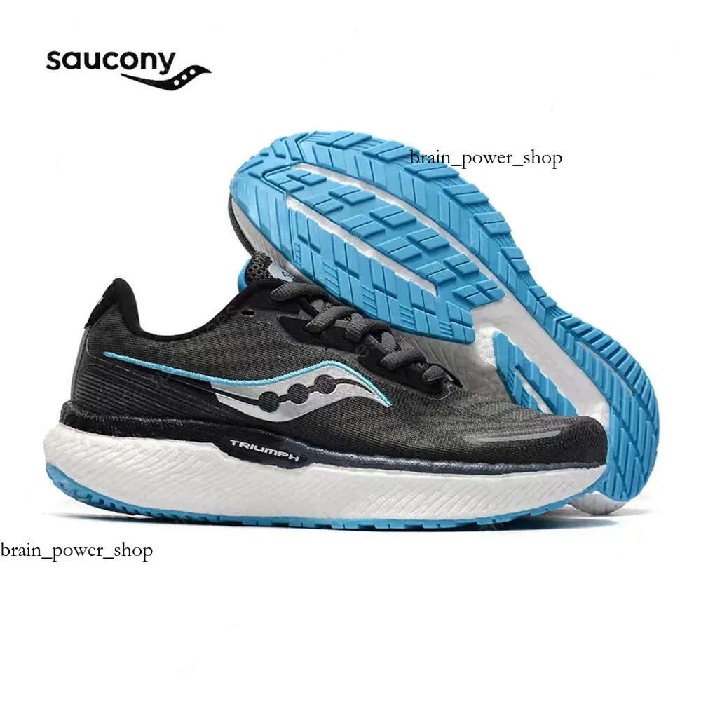 Designer Saucony Triumph 19 Mens Running Shoes Black White Green Lightweight Shock Absorption Breathable Men Women Trainer Sports Sneakers 412