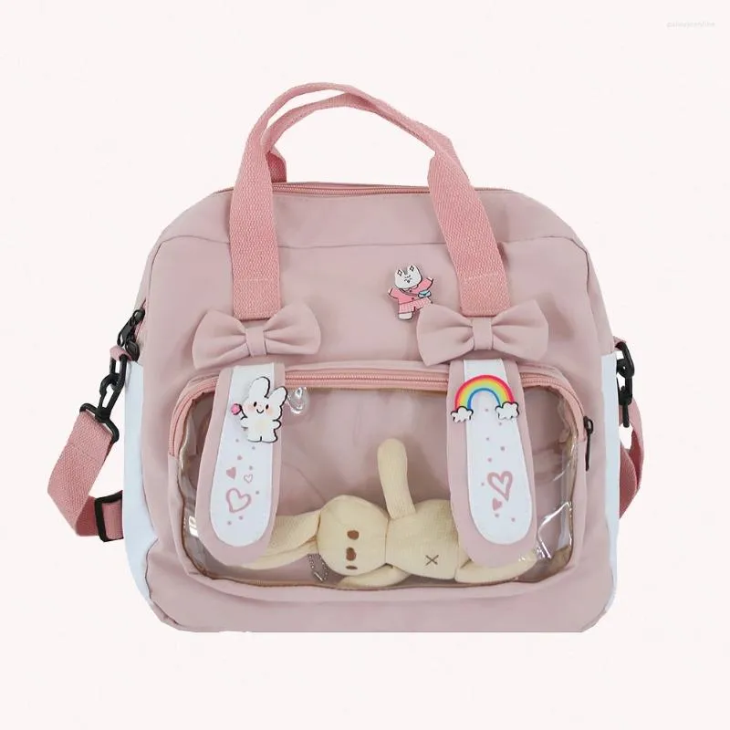 Sacs d'école Kawaii Sackepack Sackepack Étudiants Totesbags Hit Couleur Nylon Mignon fille Travel Crossbodybags Handsack Knapsack