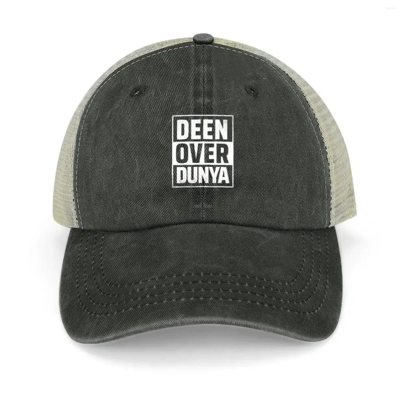 Ball Caps Deen Over Dunya - Islamic Art Quotes Cowboy Hat Hard Luxury Cap For Women Men'S