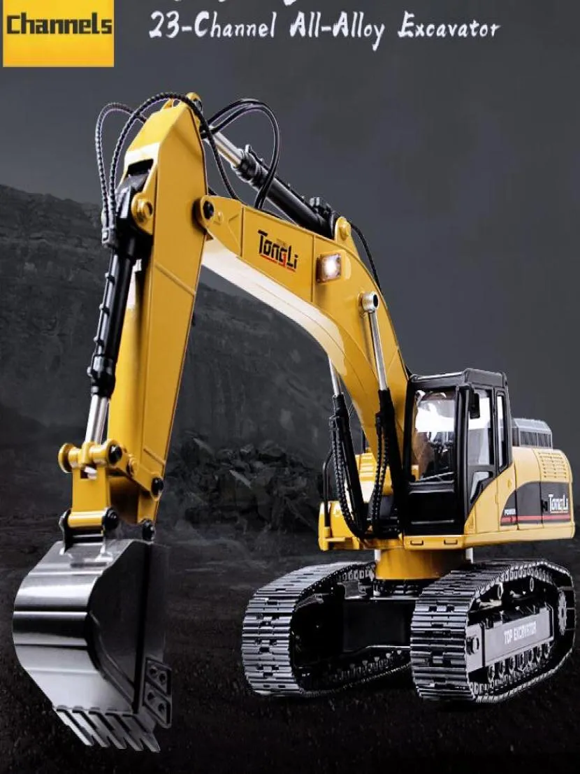 2020 NEW Channels RC Excavator All Alloy Model Allround Driving Sound LightsSimulated Smoke Metal Screw Drive Kid Birthday 4587008
