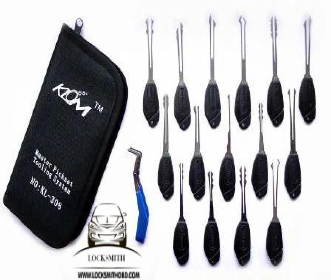 KLOM 15 Piece Wafer Lock Rake Pick Set Superior Quality Lock Picking Kit Locksmith Supplies9827182