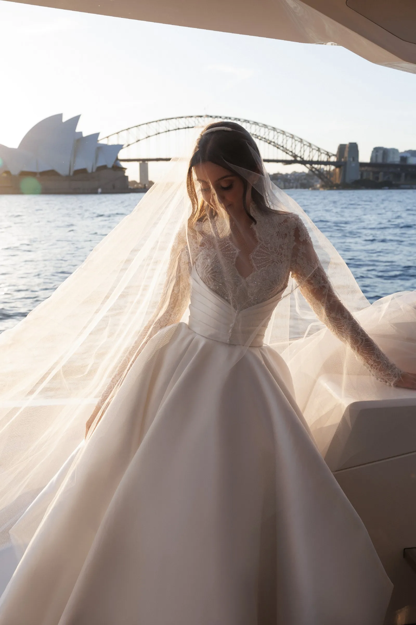 Long Sleeve Satin Ball Gown Wedding Dress with Lace Neck and Puffy Skirt  from Dhgate Ball Gown Wedding Dresses - price 301.85
