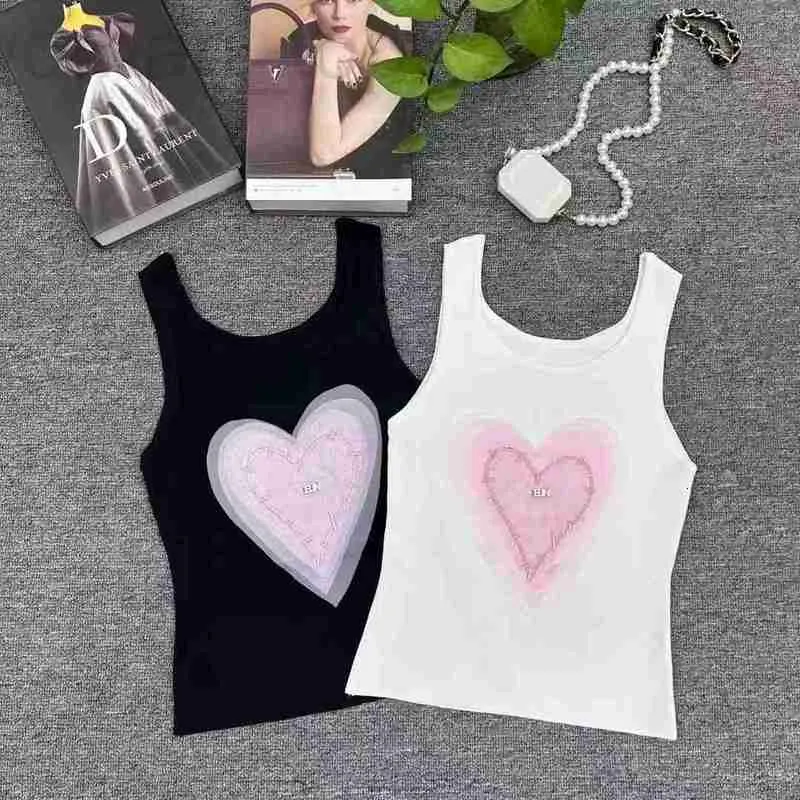 Tank da donna Designer CAMIS DESIGN FRANCE Sweet Temperament Design bloccante a colori con un cinghia per collo appeso per la primavera/estate femminile