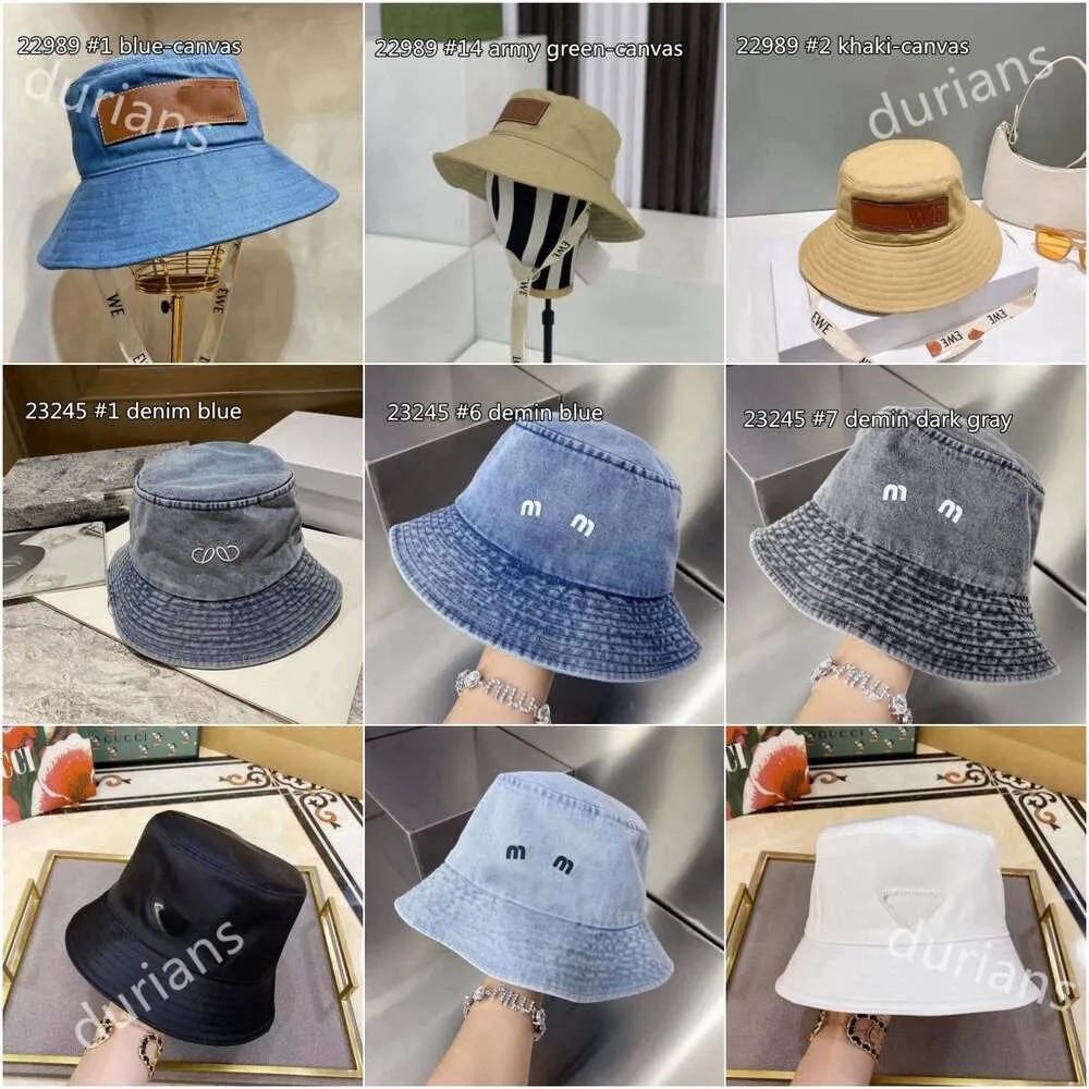 Cappelli di secchio Fisherman Hat Stackt Men Cappelli da donna in denim con due nastri