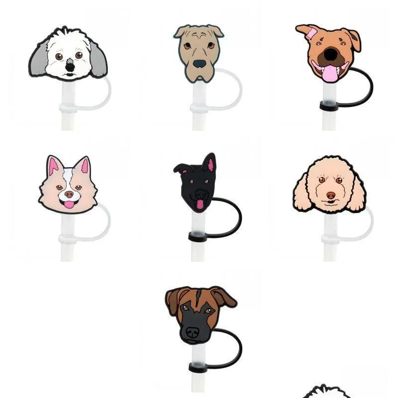 Drinking Sts Lovely Dog St Er Topper Sile Accessories Charms Reusable Splash Proof Dust Plug Decorative Diy Your Own 8Mm Drop Deliver Otzd6