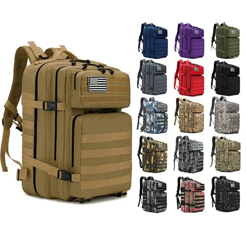 Zaini da zaino 50l 1000D in nylon impermeabile di zaino tattico Army Molle Mochila uomini da campeggio militare per escursioni da campeggio per trekking da pesca borse da caccia alla pesca