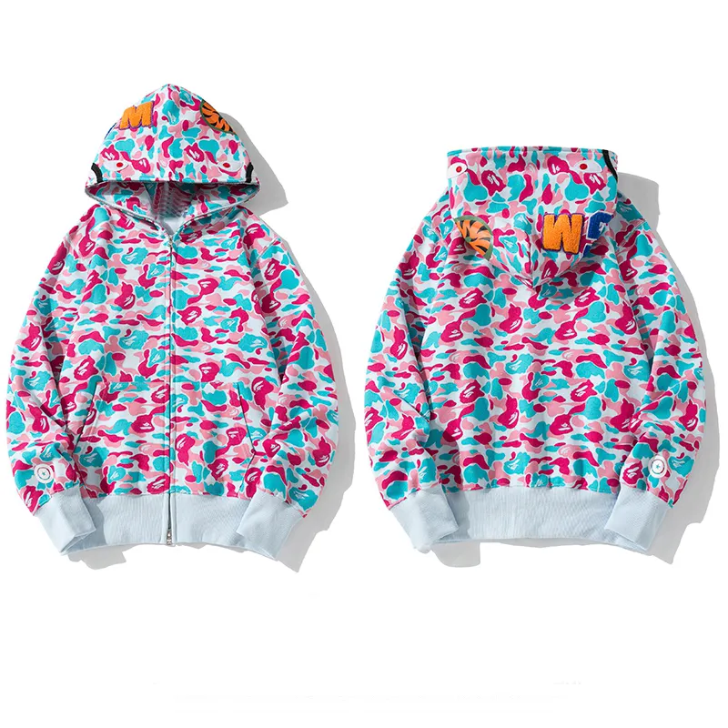 66color ASH Designer Men's and Women's BA Hoodie Sweatshirt zipper Hoodie Long Sleeve Fashion Trendy Top Size M-3XL