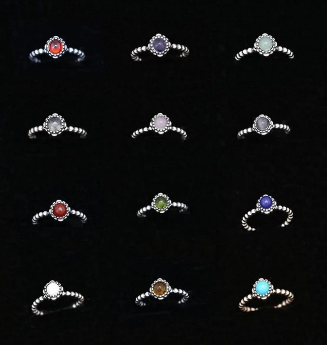 Cluster Rings Birthday Blooms Ring March December Stone Stackable Bubble 100 925 Sterling Silver Jewelry 20212406642