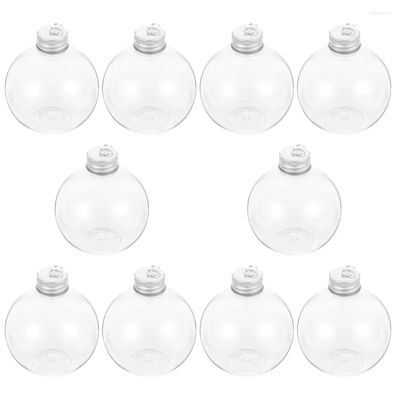 Jarrones 10 pcs botellas esféricas de navidad botellas de jugo transparente decoraciones de árbol convenientes para fugas de agua al aire libre café al aire libre