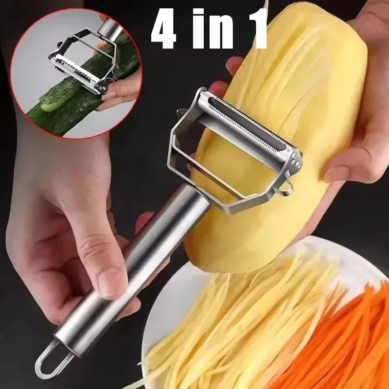 Vegetable Peeler Stainless Steel Melon Planer Double-Head Peeler Household Kitchen Multiple-Function Fruit And Vegetable Peeler