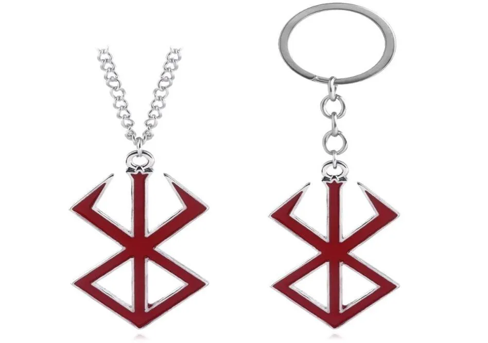 Anime Berserk Behelit Guts Red Logo Brand of Sacrifice Alloy KeyChain Key Chains Keyring Pendant Necklace Jewelry Accessories6643699