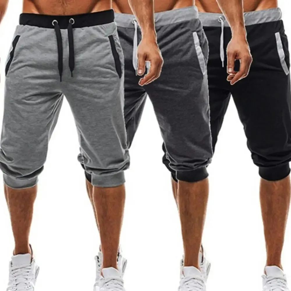 Men Pants Summer Harem Slacks Shorts Sport Sweatpants Drawstring Jogger Trousers Sportswear Slim Fit Black Jogger For Daily Work 240416