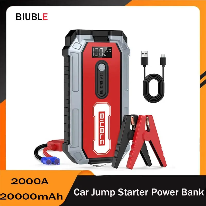 Auto jump starter batterij draagbare power bank 12v noodverlichting krachtige booster snel automatisch oplader startapparaat