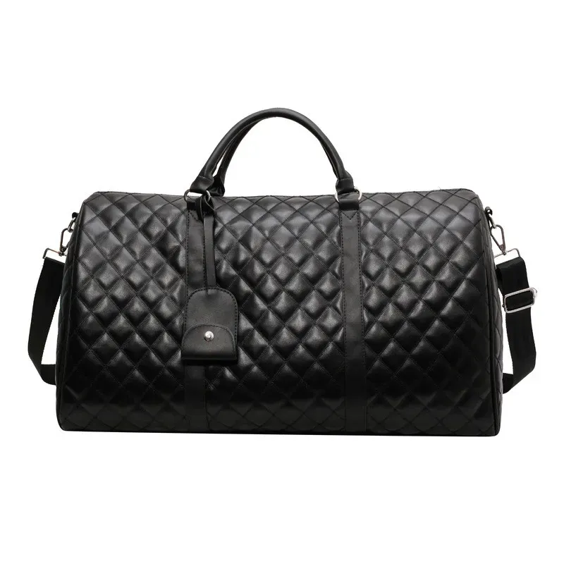 Taschen Schwarze Plaid Reisetasche Herren große Kapazität Kurzer Aufbewahrungsbeutel für Business Women Handtasche Luxus -Handgepäckbeutel