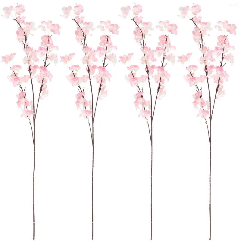 Fiori decorativi 4 PC Fiore artificiale Lifeleke Cherry Blossom PO PROP FINUNO Ornamento Fuce per vaso