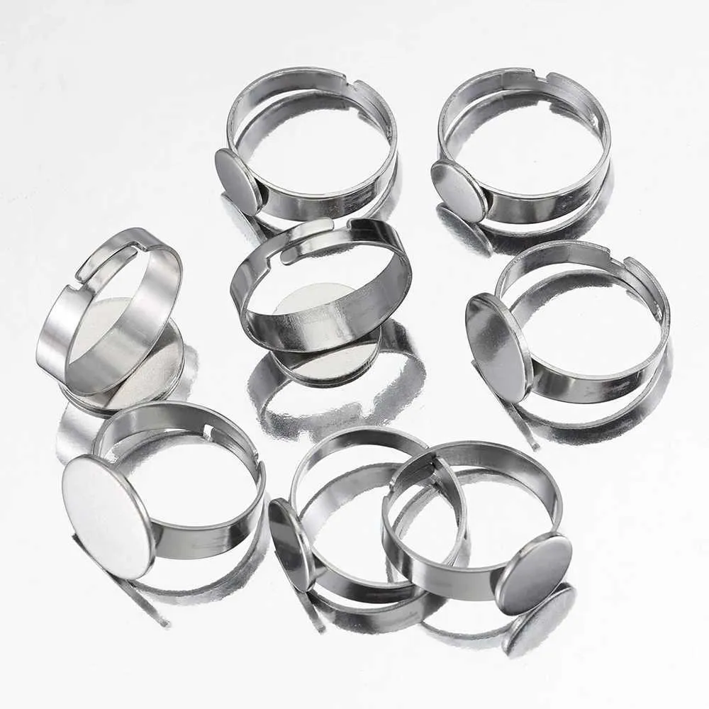 Stainless Steel Adjustable Ring Blanks Set - DIY Jewelry Making ...