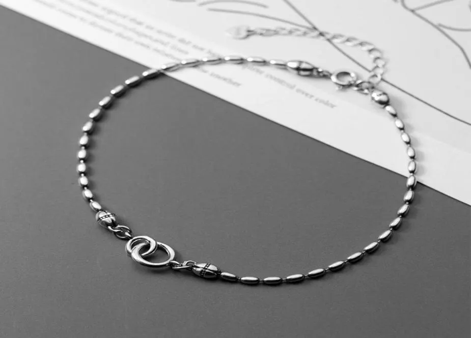 Bracelet Miqiao sur la chaîne de jambes Women039s 925 Silver Silver Silvert Femelle Femelle Beauté Foot Bijoux pour filles3434301