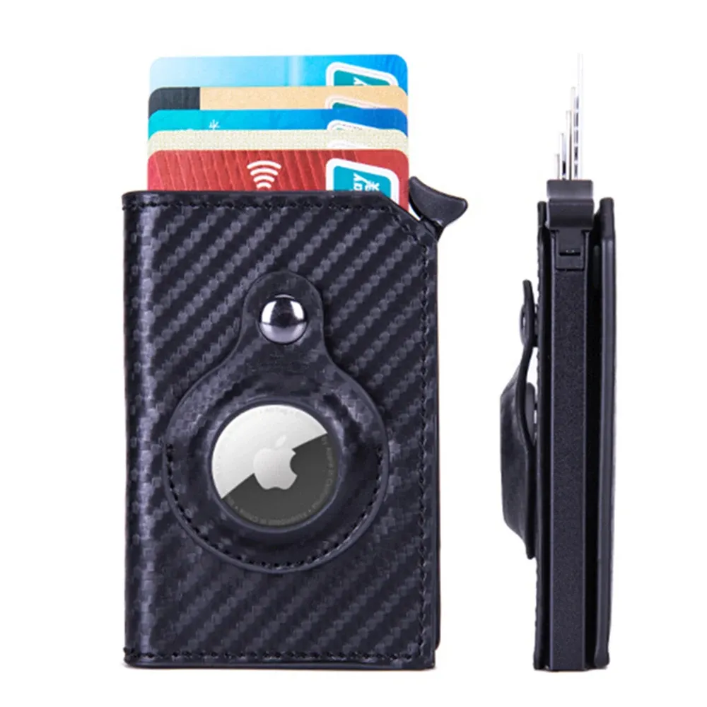 Holders RFID Men Credit Carte Holder Airtag Wallet Slim Thin Businet Bank Holder Container Male Smart Bluetooth Carte Holder Sac