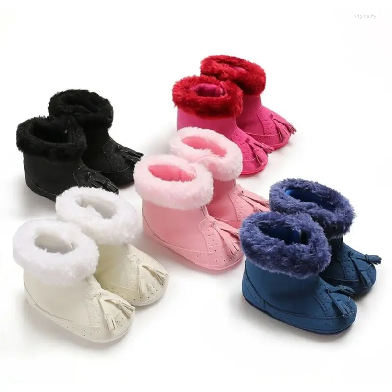 Boots 0-18m Baby Girl chaussures d'hiver Coton Warm Snow First Walkers Born non-glisser doux mignon Prewalker