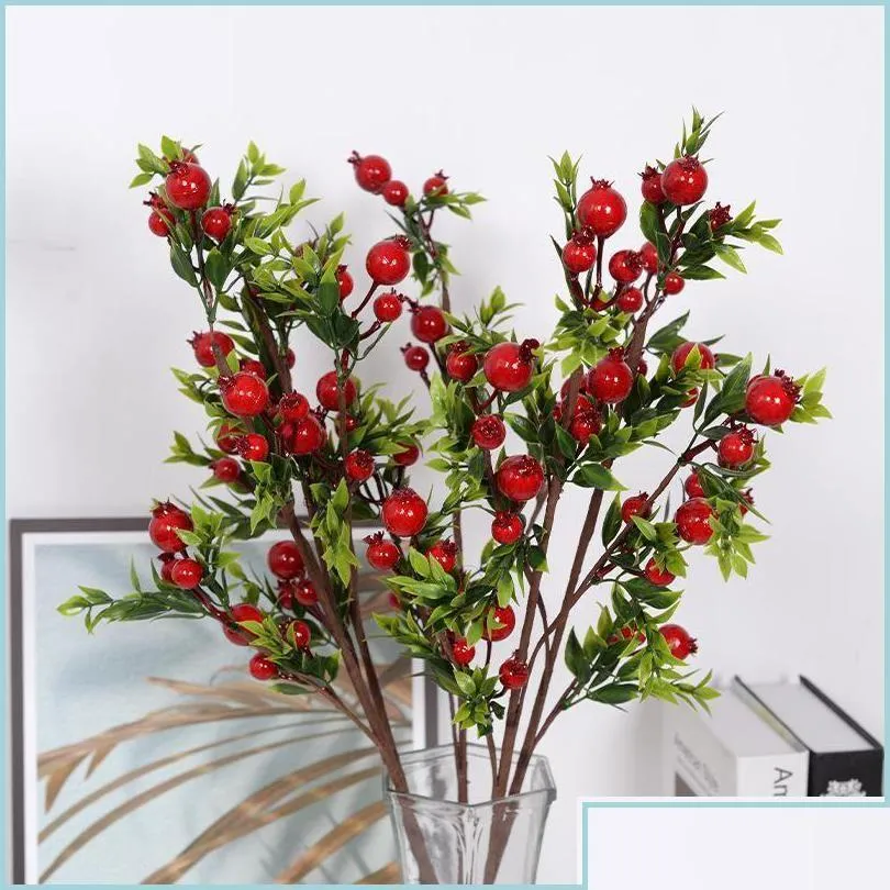 Party Decoration Red Small Pomegranate Fruit Berries Fake Plants For Home Table Fleur Artificielle Christmas Decor Drop Delivery 2021 Otxm3